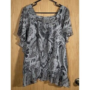 Apt 9 Women's Plus Sz 2X Top WhimsiGoth FairyGrunge Paisley Romantic Career